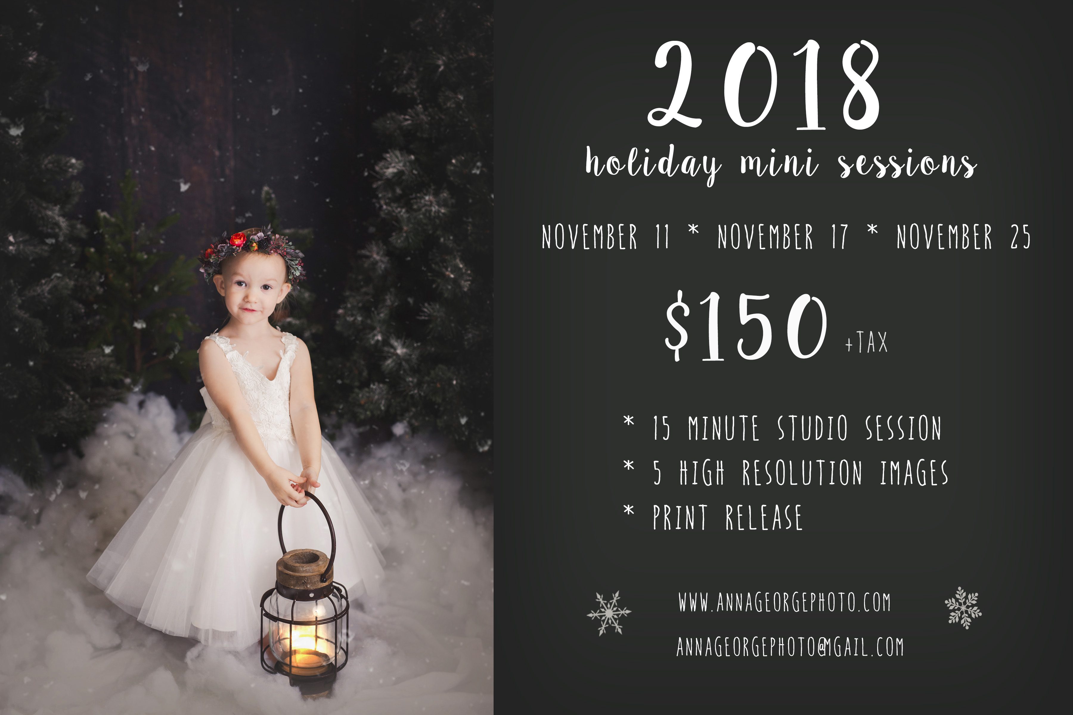 SOLD OUT, 2018 holiday mini sessions!!
